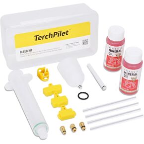 Brake Bleed Kit for Shimano,Tektro Hydraulic Disc Brakes - 120ml/4oz Mineral Oil - Upgraded 40ml Syringe,Metal Connectors, Clear Funnel,Instruction Manual