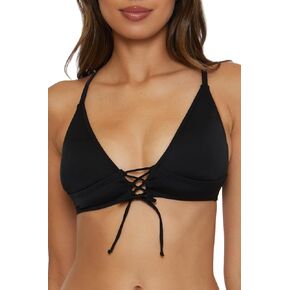 Women's Standard Lace-up Halter Bikini Top, Adjustable, Tie Back, Swimwear Separates