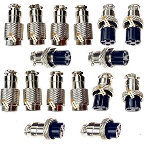 Lsgoodcare 16Pcs GX16 16MM 2Pin 3Pin 4Pin 5Pin Male Female Circular Panel Aviation Wire Connector Butt Joint Plug Socket Kit