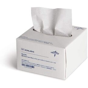 Medline Delicate Task Wipes, Low Linting Lab Wipes, 4" x 8", Multi-Purpose Cleaning, 280 per Box