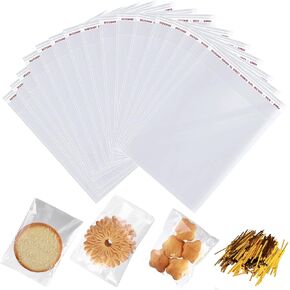 6" x 9" Resealable Cellophane Bags 1500 pcs Small Self Sealing Clear Bags for Packaging Products Self-adhesive Cello Bag for Jewelry, Cards, Photos, Envelopes, Gifts, Bakery, Candies and Products