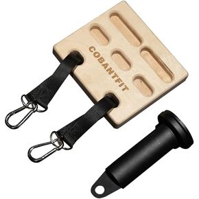 Multi-Functional Finger Strength Training Wooden Climbing Fingerboard Attachment Fit Kettlebell Dumbbell Weight Plates Enhanced Grip and Endurance