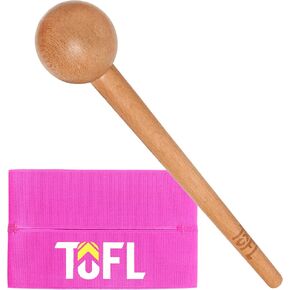 TOFL Baseball Glove Mallet & Glove Wrap Mitt Shaping Set. The Elastic Warp, Fits Big & Small Gloves - Shape Your Glove with The Long Wooden Mallet envoltura de guante de béisbol y mazo