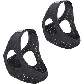 Airflow Jaw Strap, Anti Snoring Chin Strap, Anti Snoring Devices, Adjustable & Breathable Chin Strap, Effective Stop Snoring Solution for Women and Men Black 2PCS