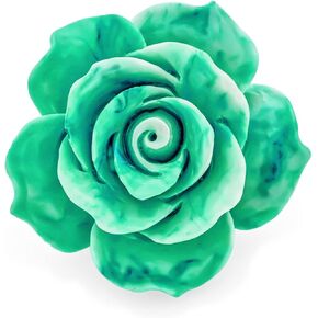 Romantic Fashion Statement Pink Blue Black White Red Floral Blooming 3D Carved Large Rose Flower Brooch Scarf Pin for Women Teen