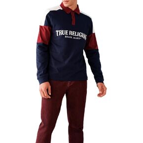 True Religion Men's Ls Rugby Polo