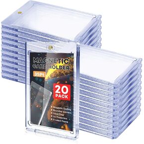 100 Pcs Magnetic Card Holder, 35 pt Magnetic Card Holder for Sports Game Baseball Cards, Collectible Trading Card Case Business Card Holders