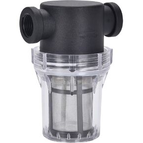 Water Filter, 1/2''Twist-On Pipe Strainer, Nylon PA66 Cover, PC Bowl, 304 Stainless Screen(1/2''80 Mesh Female Water Filter)