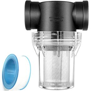 Sediment Filter 3/4 Female Thread Inline Filter Strainer for Garden Hose Pressure Washer RV with 100Mesh Screen Water Pump Strainer Filter