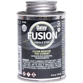 Oatey 32192 Fusion One-Step Self-Priming Medium-Bodied PVC Cement, 10 oz, Clear