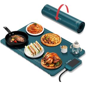 Electric Warming Tray, Food Warming Mat with Adjustable Temperature, Full Surface Heating,Rollable & Portable, Auto Shut-Off -Versatile Food Warmer for Parties Buffets Gatherings Holidays Daily Use