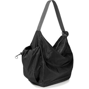 18L Soft Daily Crossbody Bag, Large Casual Shoulder Bag with Bottle Holder, Key Fob
