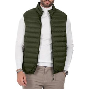 Men's Puffer Vest Outerwear Winter Warm Sleeveless Jacket Zipper Quilted Puffy Vests Size M To 2XL