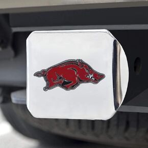 FANMATS 22670 Arkansas Razorbacks Chrome Hitch Cover - 3D Color Emblem