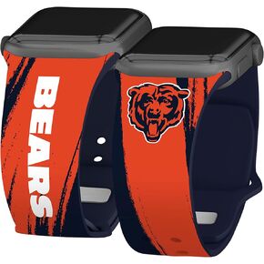 Game Time Chicago Bears HD Paint Stripe Watch Band Compatible with Apple Watch