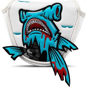 Big Crazy Golf Head Covers, Golf Club Covers Funny, Driver Headcovers, Golf Club Covers, Fairway Woods Head Covers, Hybrids Headcover, Putter Cover with Soft Lining for Golf Gift Hammerhead Sharks