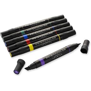 Prismacolor 3746 Premier Double-Ended Art Markers, Fine and Chisel Tip, 156 Pack