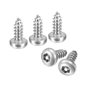 uxcell #8 x 1" Torx Security Screws, 10pcs Button Head Tamper Resistant Self Tapping Screws, 304 Stainless Steel Anti-Theft Screws