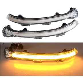 Hacreyatu Dynamic Led Side Mirror Sequential Turn Signal Lights Smoked Lens For VW Golf 7 MK7 GTI 7 R 7.5 Golf Sportsvan L II (Yellow)
