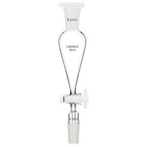 1000 ml Conical Pear-Shaped Separatory Funnel with PTFE Stopcock, Heavy Wall Borosilicate Glass with 24/40 Joints