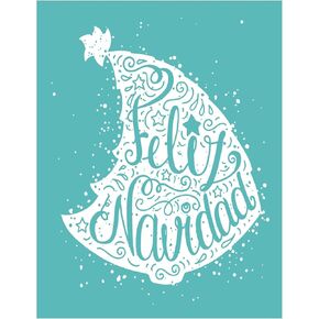 Christmas Theme Sentiments Patterns Silkscreen Stencil,Reusable Self-Adhesive Silk Screen Printing, for Decor/Printing on Wood/Fabric/Wall/Cup/Plate/Glass/Paper, Home Christmas Decorations(8.5x11inch)