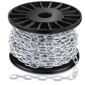 65.6 ft Stainless Steel Hanging Chain 5/64 Inch Light Duty Jack Chain Silver Metal Chain Link Roll Chain Spool Metal Light Fixture Chain Utility Chain for Bird Feeders, Artworks, Flowerpots