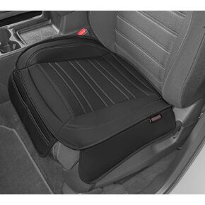 Motor Trend Faux Leather Car Seat Cover Front Bottom Seat Cushion Cover - Diamond Luxury Protector - Universal Fit for Cars, Trucks, SUVs, Vans 1pc (Gray)