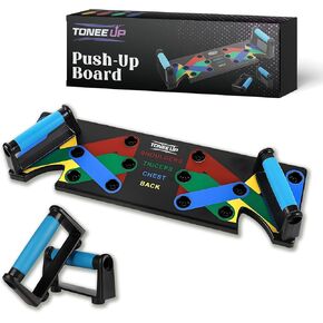 Push Up Board 9-in-1 Multi-Functional Workout Equipment for Home Pushup Board for Men and Women - Strength Training, Chest, and Arm Exercises Burn Fat & Build Muscle