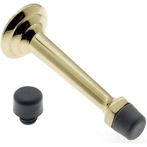 IDHBA idh by St. Simons 13013-026 Premium Quality Solid Brass Fancy 3-Ring Baseboard Door Stop, 3-3/4-Inch, Polished Chrome