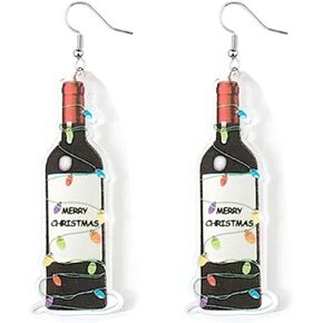 ONLYJUMP Simulation Beer Earrings Wine Glass Earrings for Women Cute Beer Glass Earrings Yellow Whisky Earrings Red Wine Glass Earrings Acrylic Earrings Funny Jewelry