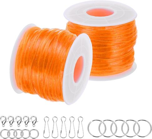 PATIKIL Lanyard String Kit, 2 Rolls Glitters Plastic Lacing Cord Gimp String Lanyard Weaving Kit with Lanyards Accessories for Jewelry Making DIY Crafts, Bracelets, Keychains, Sky Blue in Saudi Arabia