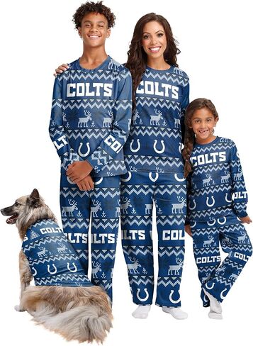 مجموعة بيجامات FOCO للأولاد من NFL Team Ugly Pattern مطابقة للعطلات العائلية in Saudi Arabia