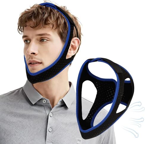 Chin Strap for CPAP Users, Snoring Solution Effective Anti Snore Device Snore Stopper with Adjustable Velcro, Chin Strap for Sleeping Comfortable Stop Snoring Solution in Saudi Arabia