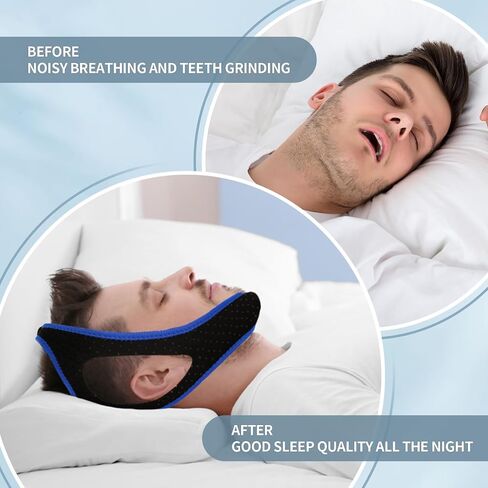 Chin Strap for CPAP Users, Snoring Solution Effective Anti Snore Device Snore Stopper with Adjustable Velcro, Chin Strap for Sleeping Comfortable Stop Snoring Solution in Saudi Arabia