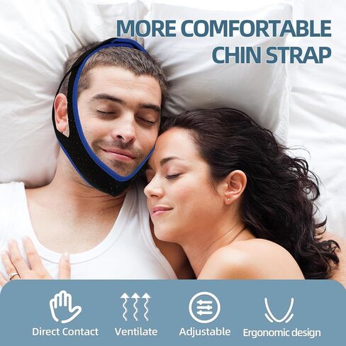 Chin Strap for CPAP Users, Snoring Solution Effective Anti Snore Device Snore Stopper with Adjustable Velcro, Chin Strap for Sleeping Comfortable Stop Snoring Solution in Saudi Arabia