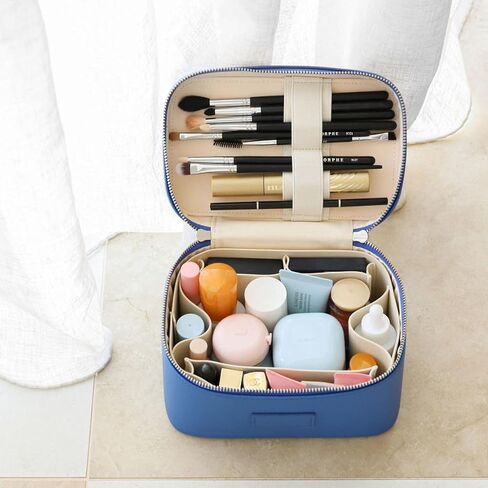ETOILE - Mini Vanity Case Burgundy - Stylish Travel Makeup Bag Organizer With Removable Dividers in Saudi Arabia