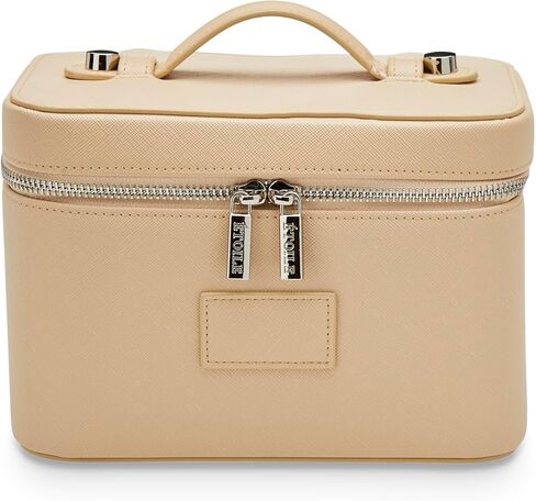 ETOILE - حقيبة مستحضرات تجميل صغيرة باللون العنابي - منظم حقيبة مكياج أنيق للسفر مع فواصل قابلة للإزالة in Kuwait