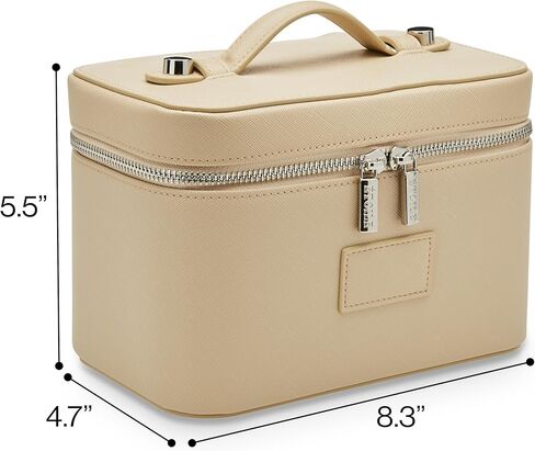 ETOILE - حقيبة مستحضرات تجميل صغيرة باللون العنابي - منظم حقيبة مكياج أنيق للسفر مع فواصل قابلة للإزالة in Kuwait