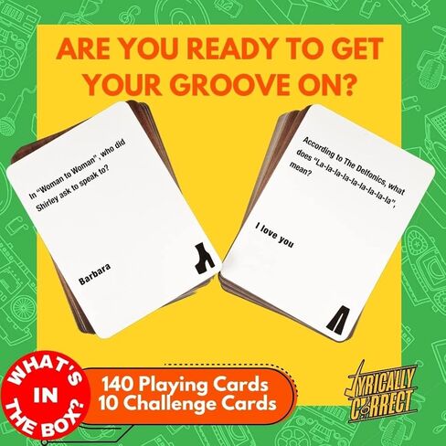 Lyrically Correct 80'S Mixtape Hip Hop, R & B, Funk and Pop Music Trivia Card Game |Multi-Generational Family Gatherings, Adult Game Night and Fun Trivia in Saudi Arabia