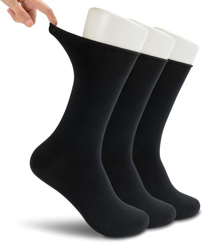 LIXIA Men's Non Binding Merino Wool Socks 3/6 Pairs Pack- Wide Calf Good for Circulation - No Compression Warm Breathable in Saudi Arabia