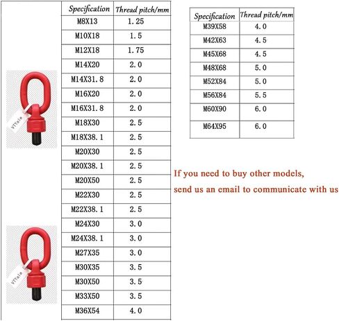 2pcs M8 x 13 0.3Ton-0.6Ton Swivel Eye Bolt Alloy Steel Material 360° Rotation Hoist Ring Heavy Duty Large Carrying Capacity Eye Bolt Tensile Strength ob is 1080MPa in Saudi Arabia