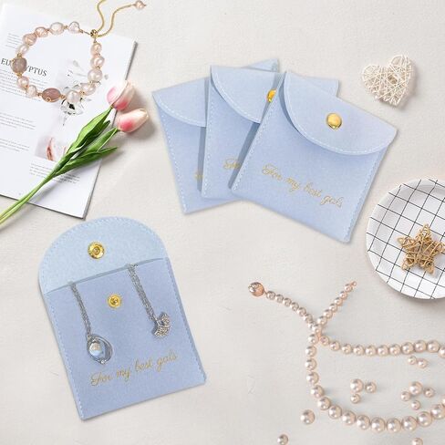 Fuxiqar 10 PCS Jewelry Bags Bridesmaid Gifts Velvet Small Jewelry Pouch with Button (Beige) in Saudi Arabia