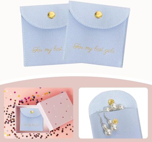 Fuxiqar 10 PCS Jewelry Bags Bridesmaid Gifts Velvet Small Jewelry Pouch with Button (Beige) in Saudi Arabia
