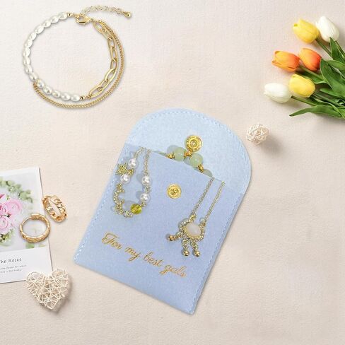 Fuxiqar 10 PCS Jewelry Bags Bridesmaid Gifts Velvet Small Jewelry Pouch with Button (Beige) in Saudi Arabia