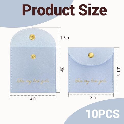 Fuxiqar 10 PCS Jewelry Bags Bridesmaid Gifts Velvet Small Jewelry Pouch with Button (Beige) in Saudi Arabia