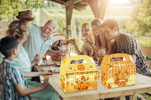 Threetols 12 Pack Thanksgiving Treat Boxes, Orange Pumpkin Fall Gift Boxes Autumn Turkey Maple leaf Foldable Boxes Thanksgiving Party Favor Boxes Harvest Candy Gift Wrap Boxes for Fall Party Supplie in Saudi Arabia