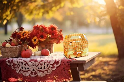 Threetols 12 Pack Thanksgiving Treat Boxes, Orange Pumpkin Fall Gift Boxes Autumn Turkey Maple leaf Foldable Boxes Thanksgiving Party Favor Boxes Harvest Candy Gift Wrap Boxes for Fall Party Supplie in Saudi Arabia