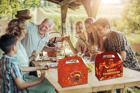 Threetols 12 Pack Thanksgiving Treat Boxes, Orange Pumpkin Fall Gift Boxes Autumn Turkey Maple leaf Foldable Boxes Thanksgiving Party Favor Boxes Harvest Candy Gift Wrap Boxes for Fall Party Supplie in Saudi Arabia