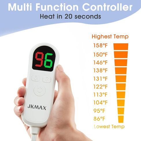Heating Pad for Back Pain & Cramps Relief - Heat Pads for Back with 10 Heat Settings 6 Level Timer Auto Shut Off - Electric Heating Pads Machine Washable - Large Heat Pad (12"x24" Grey) in Saudi Arabia