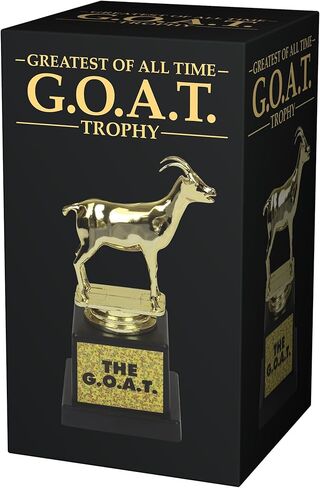 جائزة مبتكرة بحجم المكتب من Funwares للتكريم، أو هدايا الكمامة أو المزحة، أو المسابقات الودية، أو التحفيز! G.O.A.T.، الكأس العظيمة لكل العصور، من تصميم Island Dogs in Kuwait